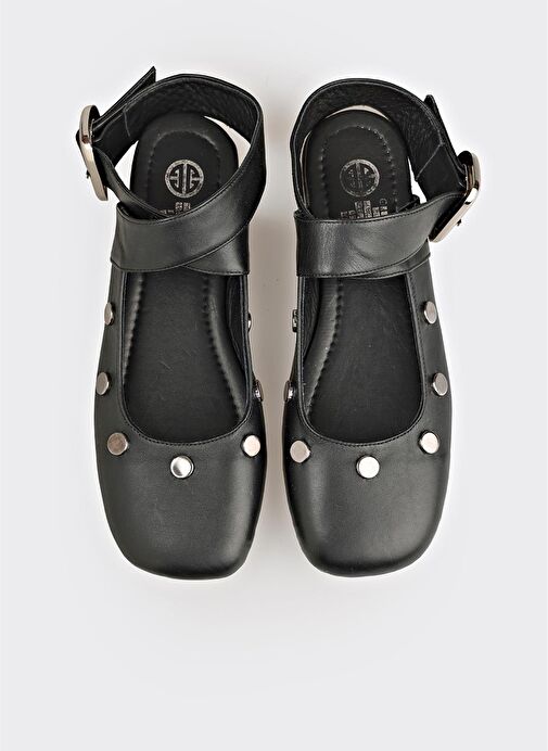 Siyah Deri Kadın Günlük Ayakkabı - Görsel 5