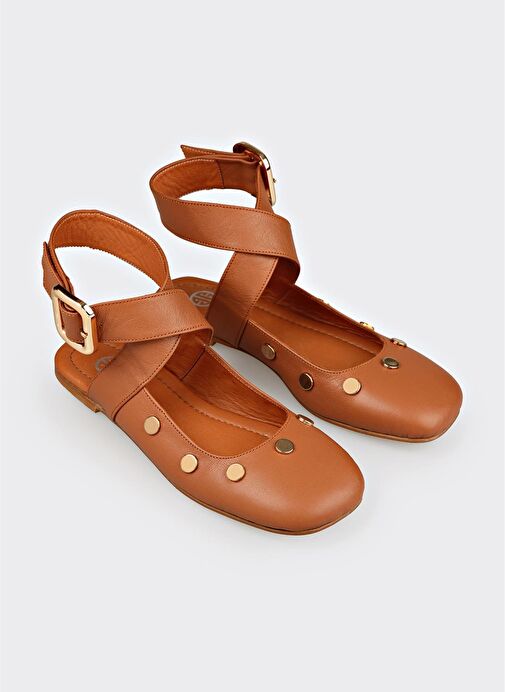 Taba Deri Kadın Günlük Ayakkabı - Görsel 3