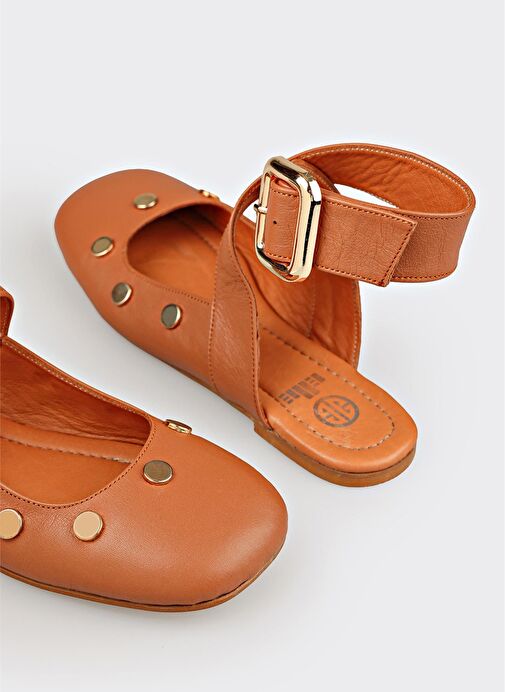 Taba Deri Kadın Günlük Ayakkabı - Görsel 4