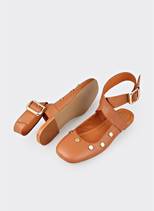 Taba Deri Kadın Günlük Ayakkabı - Görsel 5