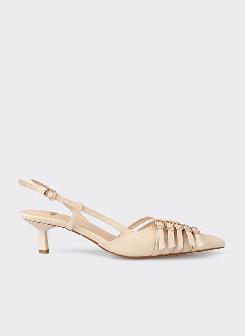 Ekru Kadın Topuklu Ayakkabı - Görsel 2