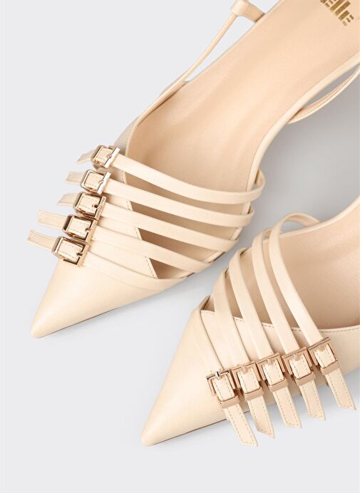 Ekru Kadın Topuklu Ayakkabı - Görsel 5