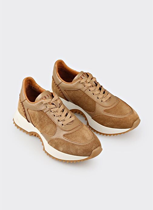 Naturel Deri Kadın Spor Ayakkabı - Görsel 3