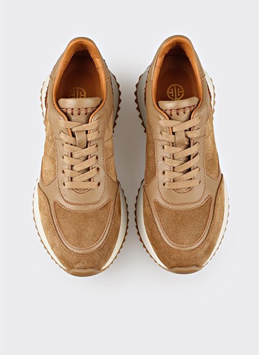 Naturel Deri Kadın Spor Ayakkabı - Görsel 5