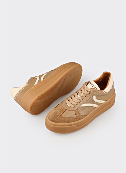 Naturel Deri Kadın Spor Ayakkabı - Görsel 6