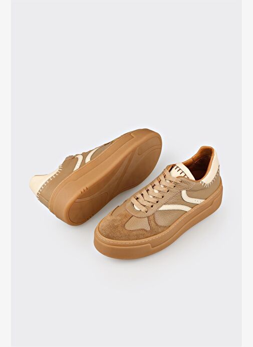 Naturel Deri Kadın Spor Ayakkabı - Görsel 7