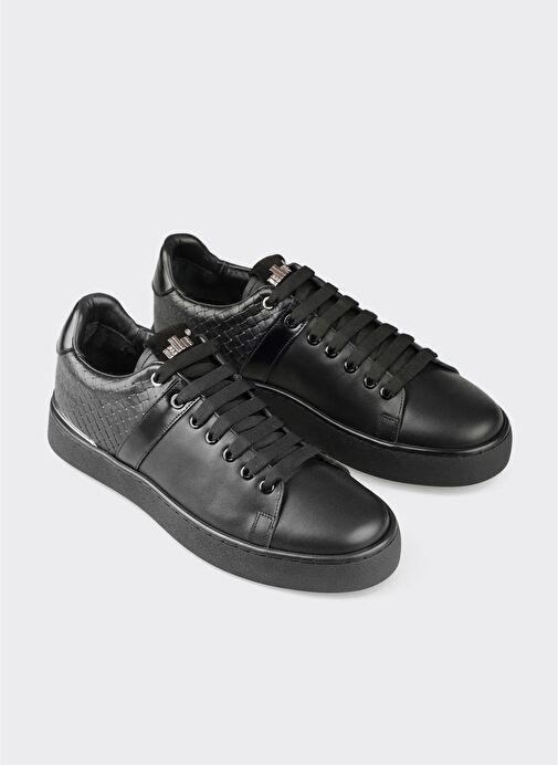 Siyah Deri Erkek Spor Ayakkabı - Görsel 4