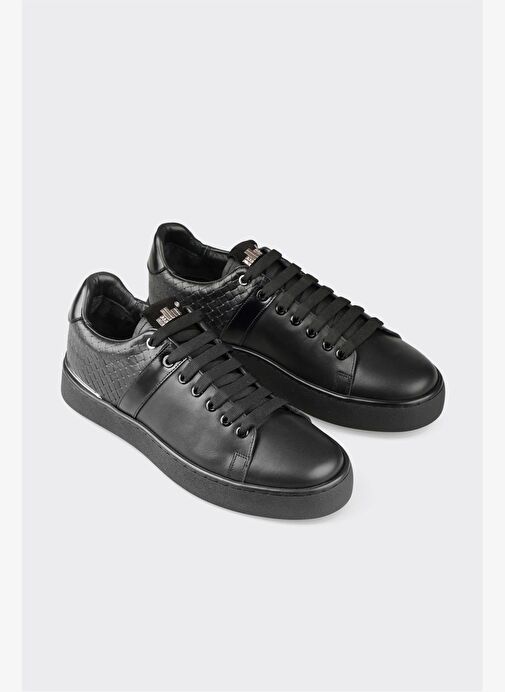 Siyah Deri Erkek Spor Ayakkabı - Görsel 5