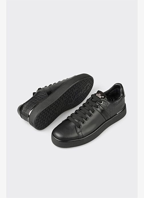 Siyah Deri Erkek Spor Ayakkabı - Görsel 7