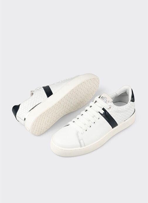Beyaz Deri Erkek Spor Ayakkabı - Görsel 4