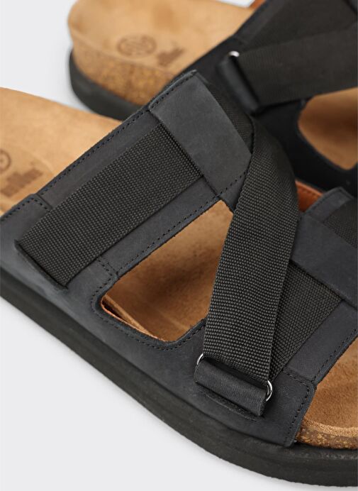 Siyah Deri Erkek Günlük Terlik - Görsel 6