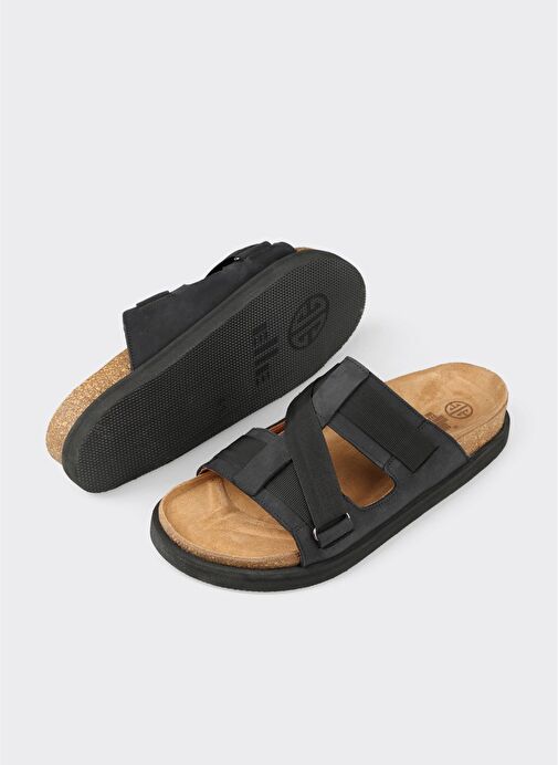 Siyah Deri Erkek Günlük Terlik - Görsel 4