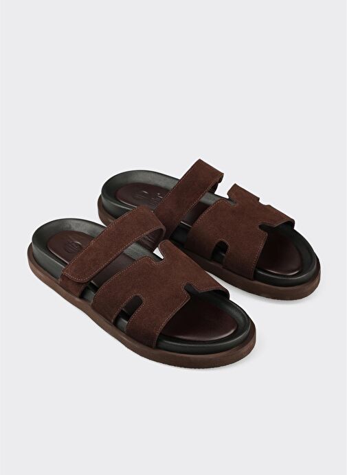 Kahve Deri Erkek Günlük Terlik - Görsel 3
