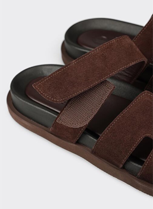 Kahve Deri Erkek Günlük Terlik - Görsel 6