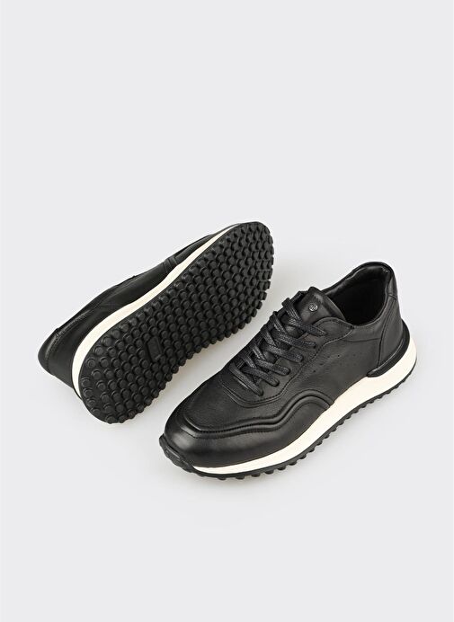 Siyah Deri Erkek Spor Ayakkabı - Görsel 4