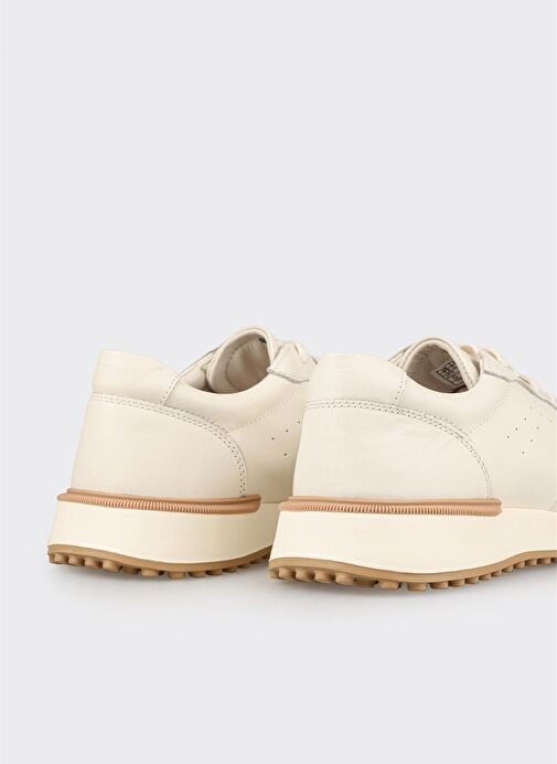 Ekru Deri Erkek Spor Ayakkabı - Görsel 6