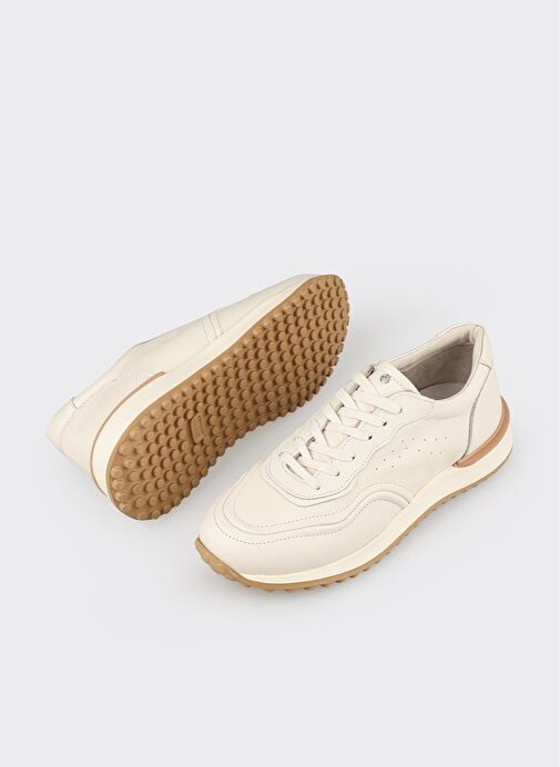 Ekru Deri Erkek Spor Ayakkabı - Görsel 4