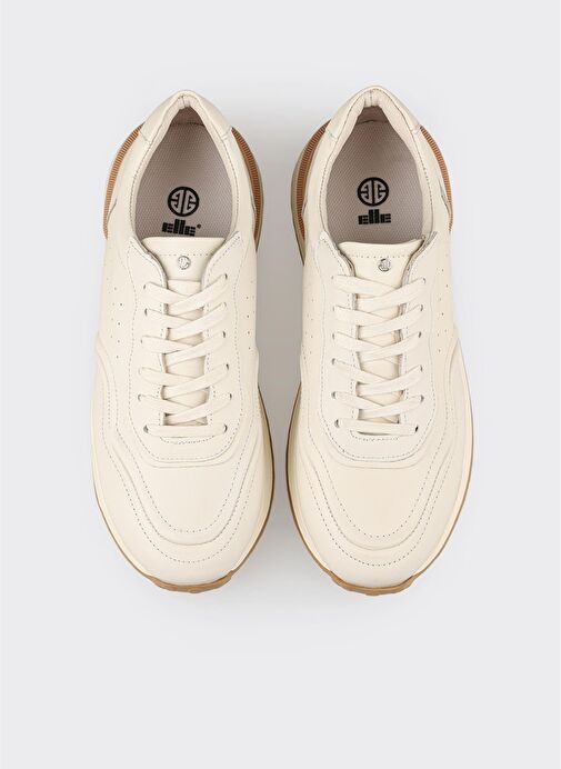 Ekru Deri Erkek Spor Ayakkabı - Görsel 5