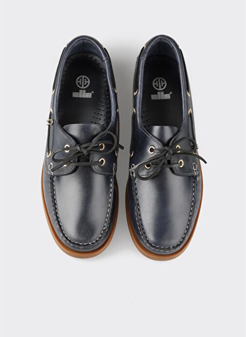 Lacivert Deri Erkek Günlük Ayakkabı - Görsel 5
