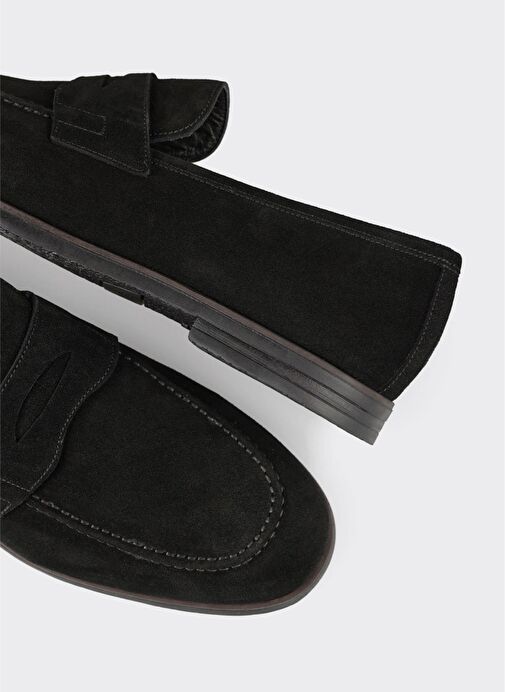 Siyah Deri Erkek Günlük Ayakkabı - Görsel 6