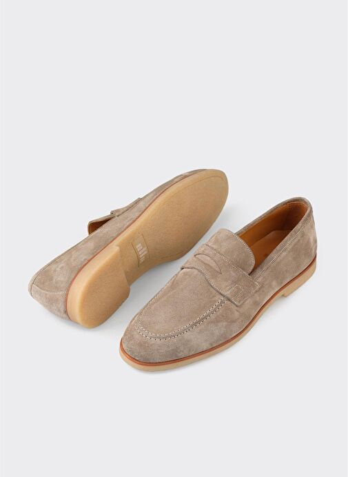 Bej Deri Erkek Günlük Ayakkabı - Görsel 4