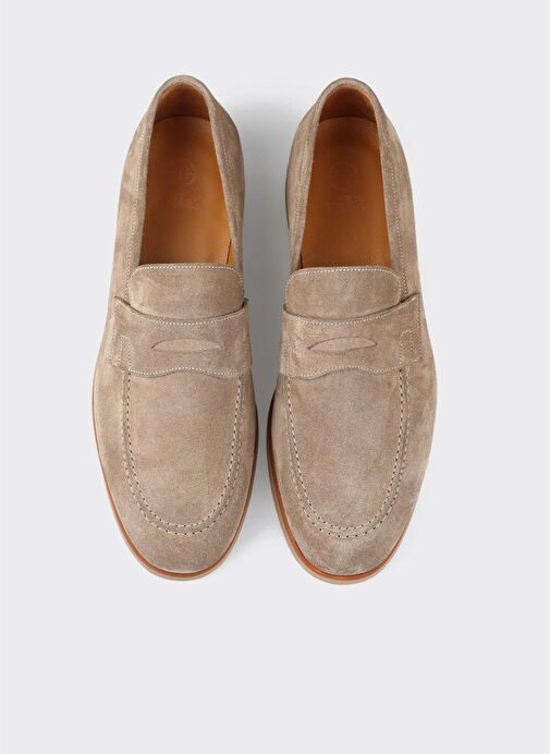 Bej Deri Erkek Günlük Ayakkabı - Görsel 5