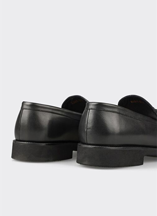 Siyah Deri Erkek Klasik Ayakkabı - Görsel 6