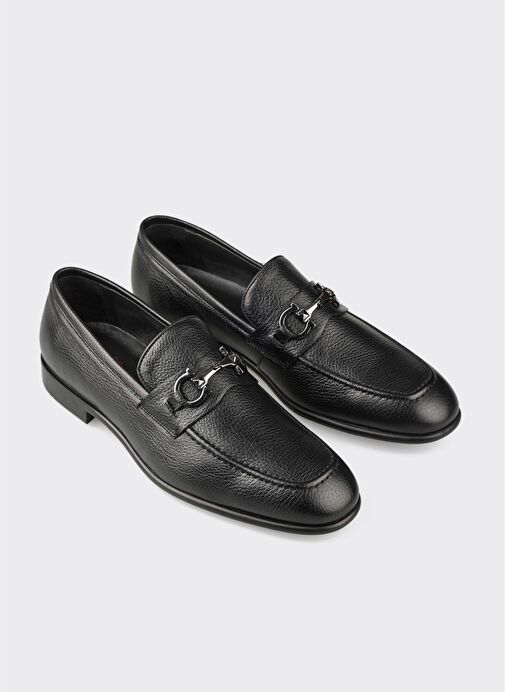 Siyah Deri Erkek Klasik Ayakkabı - Görsel 3