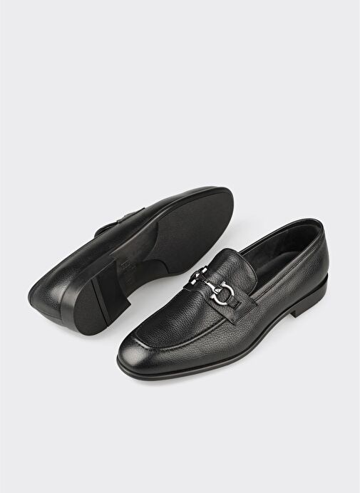 Siyah Deri Erkek Klasik Ayakkabı - Görsel 4