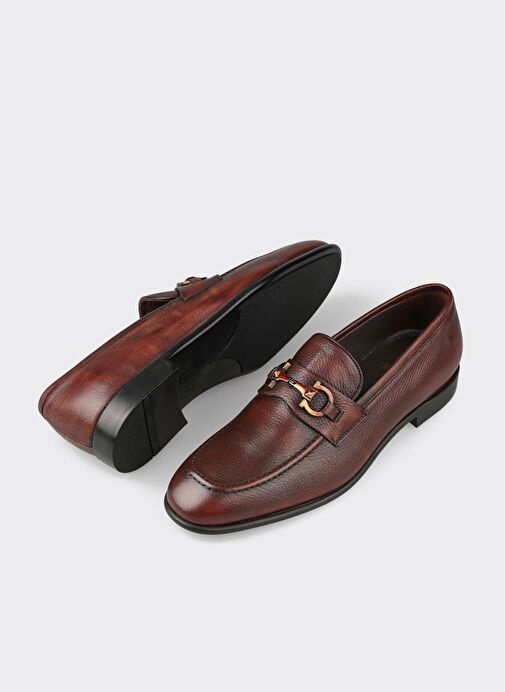 Kahve Deri Erkek Klasik Ayakkabı - Görsel 4