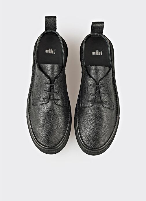 Siyah Deri Kadın Spor Ayakkabı - Görsel 8