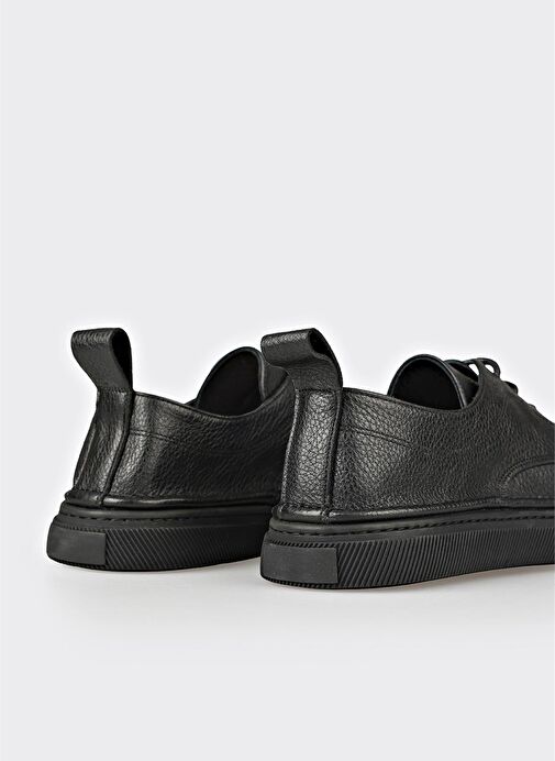 Siyah Deri Kadın Spor Ayakkabı - Görsel 11