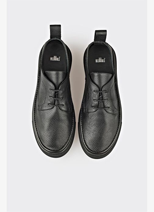 Siyah Deri Kadın Spor Ayakkabı - Görsel 9