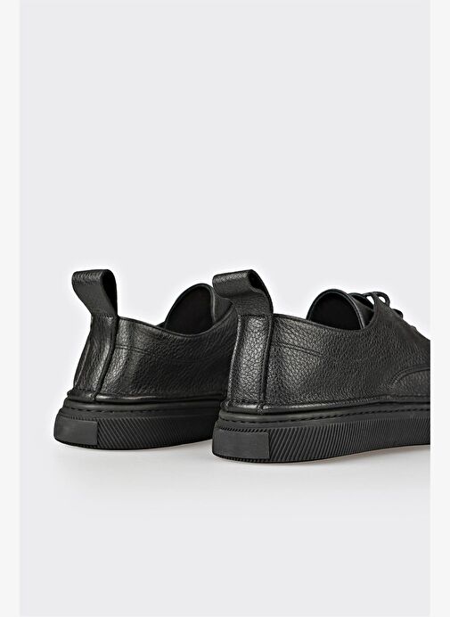 Siyah Deri Kadın Spor Ayakkabı - Görsel 10