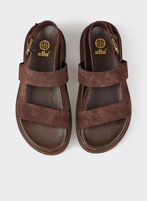 Kahve Deri Kadın Sandalet - Görsel 5