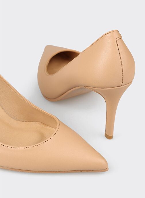 Naturel Deri Kadın Stiletto - Görsel 5