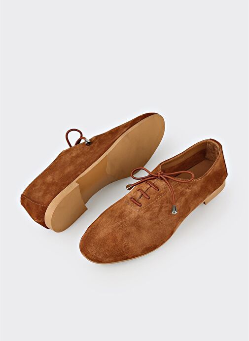 Taba Deri Kadın Günlük Ayakkabı - Görsel 4