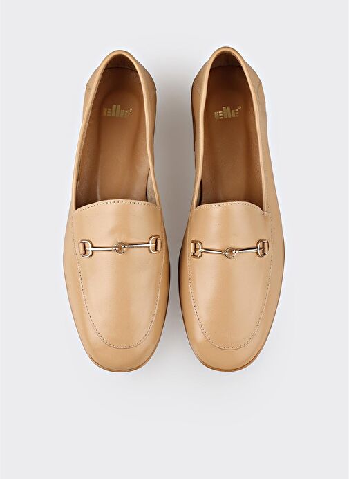 Bej Deri Kadın Günlük Ayakkabı - Görsel 8