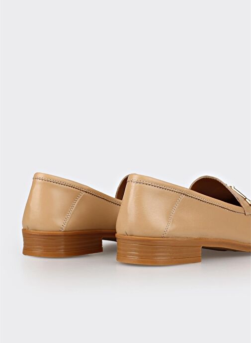 Bej Deri Kadın Günlük Ayakkabı - Görsel 10