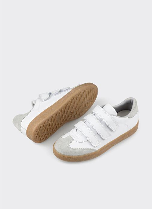 Beyaz Deri Kadın Spor Ayakkabı - Görsel 6