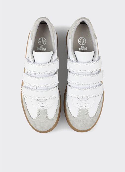 Beyaz Deri Kadın Spor Ayakkabı - Görsel 9