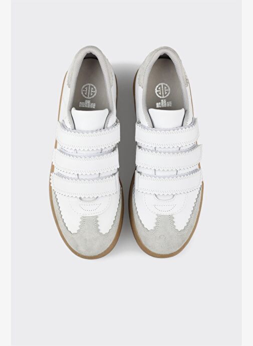 Beyaz Deri Kadın Spor Ayakkabı - Görsel 8