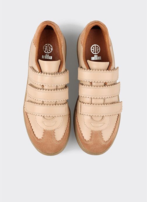 Naturel Deri Kadın Spor Ayakkabı - Görsel 5