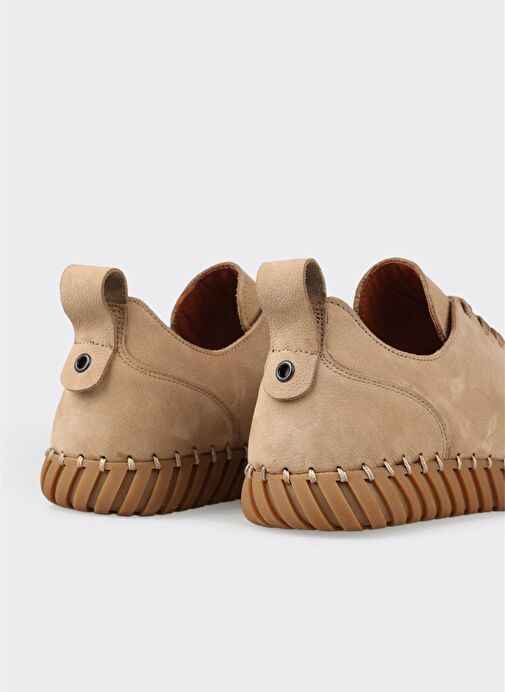 Bej Deri Erkek Günlük Ayakkabı - Görsel 6