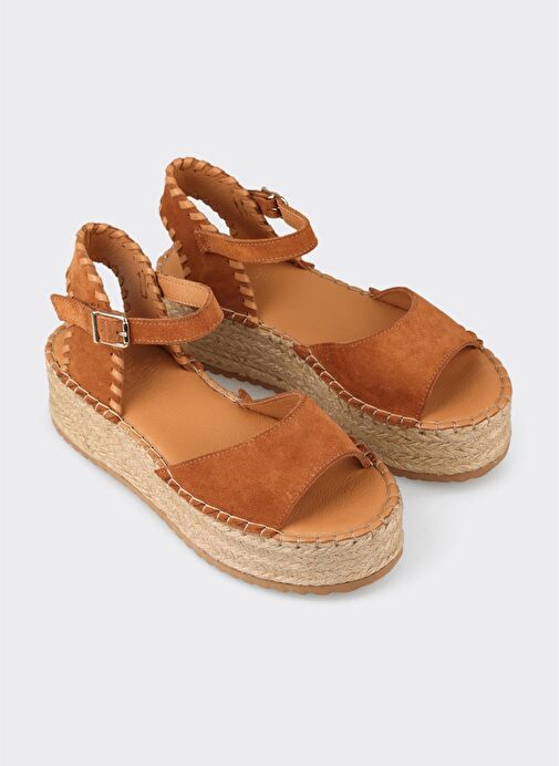 Taba Deri Kadın Sandalet - Görsel 4