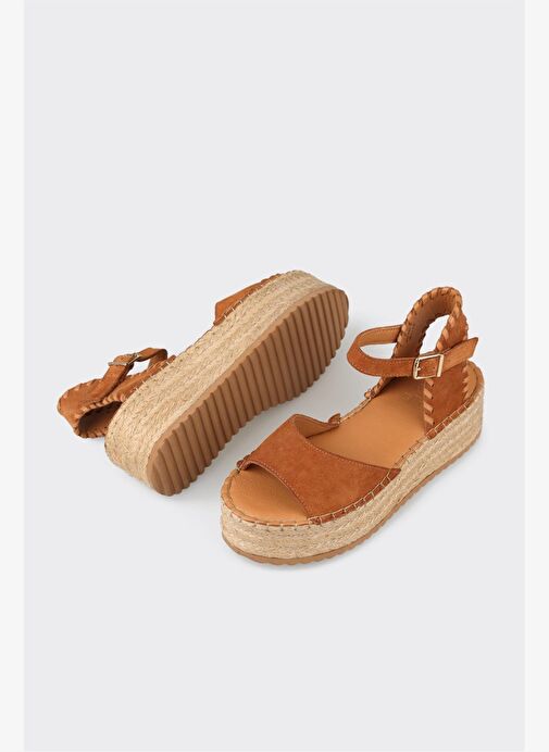 Taba Deri Kadın Sandalet - Görsel 6