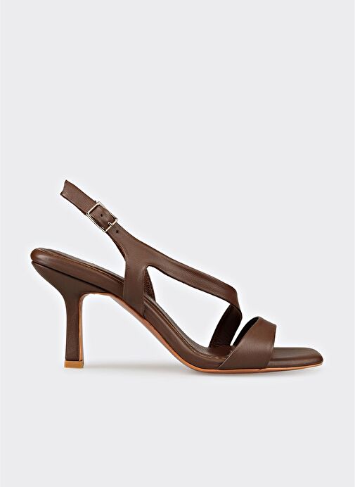 Kahve Deri Kadın Sandalet - Görsel 2