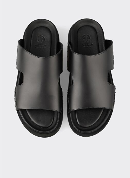 Siyah Deri Erkek Terlik - Görsel 5