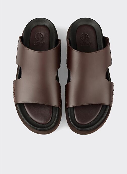 Kahve Deri Erkek Terlik - Görsel 5