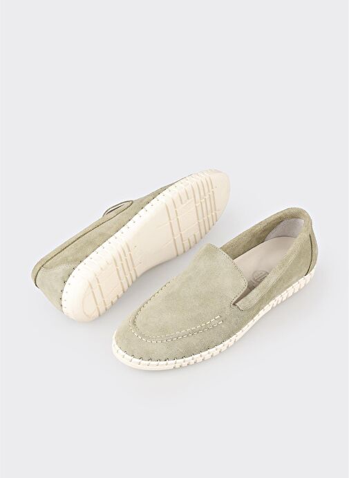 Yeşil Deri Kadın Spor Ayakkabı - Görsel 4